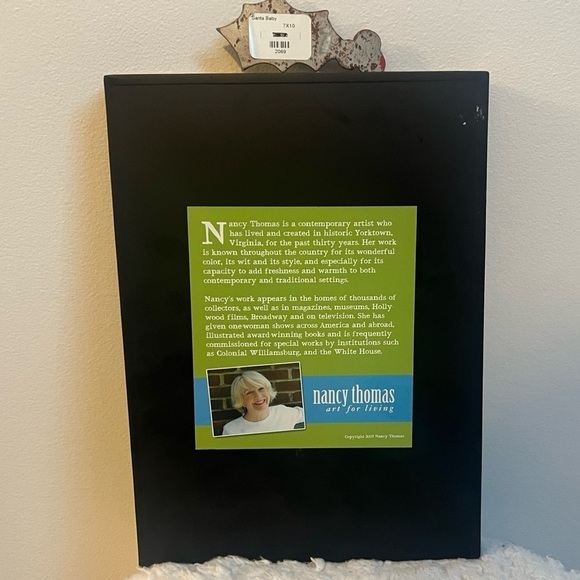 Nancy Thomas Santa Baby Wall Art Hand Painted Holiday Christmas Decor Winter - Picture 3 of 7